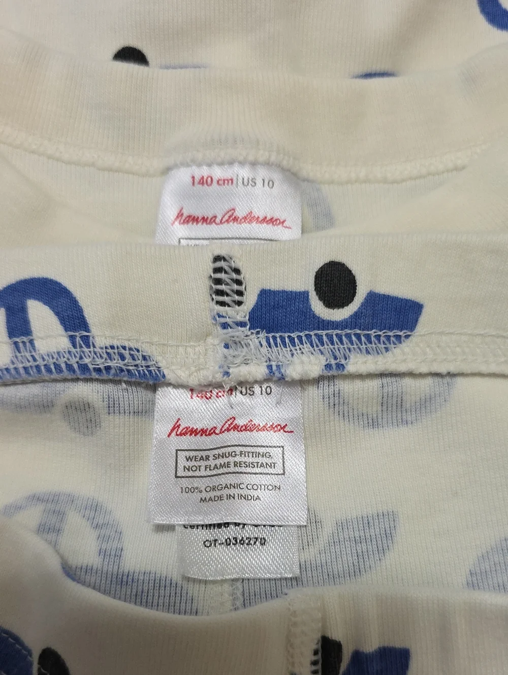 Hanna Andersson Long John Pajama Set in Beep Beep Size 10